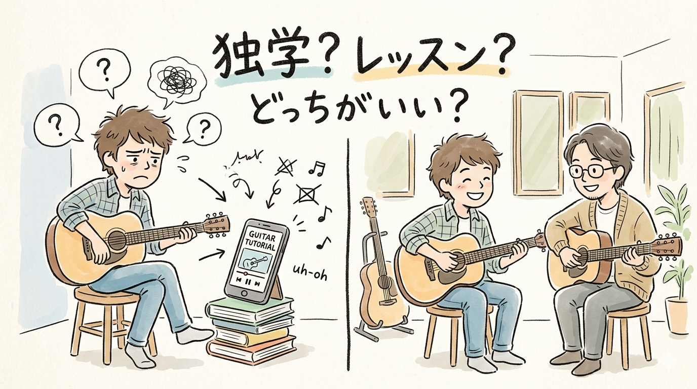 ギターは独学？レッスン？